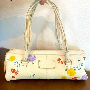 Kate Spade Barrel Style Satchel with Hand Painted Flowers